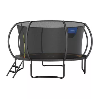 MERACH MR-2429B3 trampolin, 4,5 m (15 ft) rund med säkerhetsnät, max 150 kg, 96 fjädrar