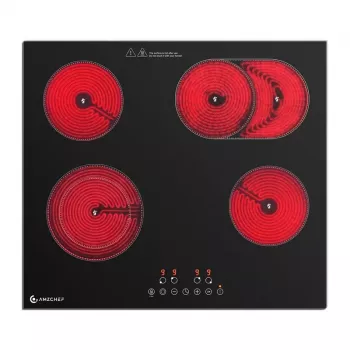 AMZCHEF CE-T-72CB4xyP200-LBHA 4-zons keramikhäll, touch control, 6500W, svart