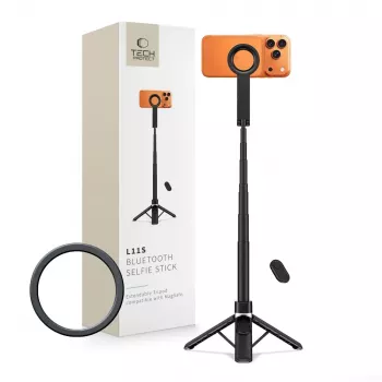 TECH-PROTECT L11S MagSafe Bluetooth selfiepinne stativ svart