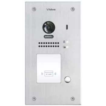 VIDOS DUO S1201A 2-tråds video-dörrstation med RFID, Full HD 1080p, silver/mörkgrå
