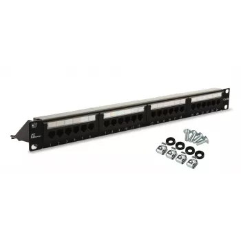 GETFORT PGF-5EUTP24-B4 Cat.5e UTP 24-portars patchpanel 1U 19 inch rackmonterad svart