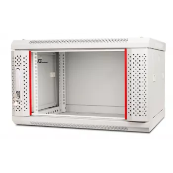 GETFORT 19 inch CALI 6U 600x600 väggmonterat rackskåp grå RAL 7035
