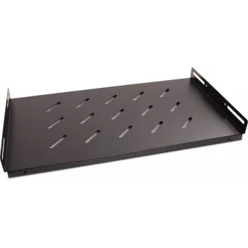 Getfort 45 cm 19 inch 1U fast hylla för rackskåp - svart