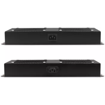Getfort GF-FAN2 1U 19 inch rackfläktpanel med 2 fläktar, svart