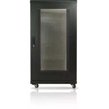 GETFORT 19 inch 22U fristående serverrackskåp 600x600 mm perforerade ståldörrar svart
