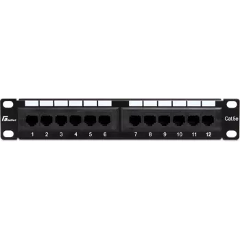 Getfort PGF-5EUTP12-B4 12-port Cat5e UTP patchpanel 10 inch 1U svart