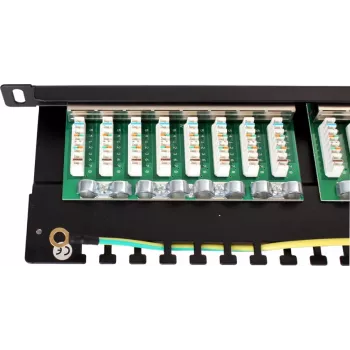Patchpanel FTP Cat.5e 24 port 0,5U svart GETFORT PGF-5EFTP24-B8