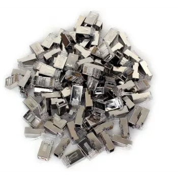 GETFORT RJ45 Cat.6 skärmad genomgångskontakt 8P8C 100-pack transparent