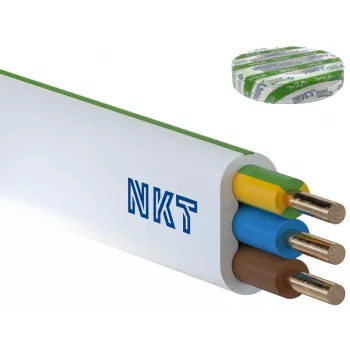 NKT instal PLUS YDYp 3x2,5 mm² strömkabel 100m vit