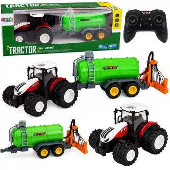 LEAN TOYS fjärrstyrd lantbrukstraktor med flytande gödningsspruta 1:24