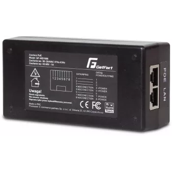 GETFORT GF-48-60W-G Gigabit PoE-adapter strömförsörjning