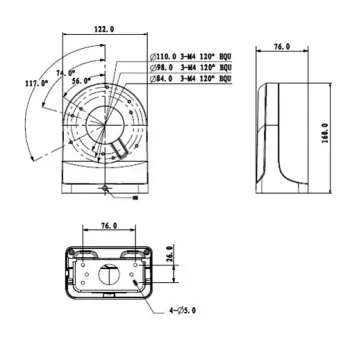 MITON MT-P203-B Junction Box, Surface-mounted, ABS, Grey, IP44, 80x80x40mm
