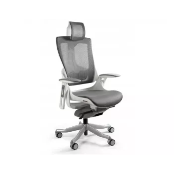 UNIQUE Wau 2 NW41 ergonomisk kontorsstol, kolgrå/vitt nät