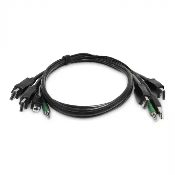StarTech.com SK2DPMMKVM06-TAA-2U 1,8 m Dual-DisplayPort KVM-kabel, 2x USB, ljud, TAA