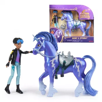 Spin Master Unicorn Academy - Rory and Storm Unicorn Set with Real Mane and Tail and Brush
