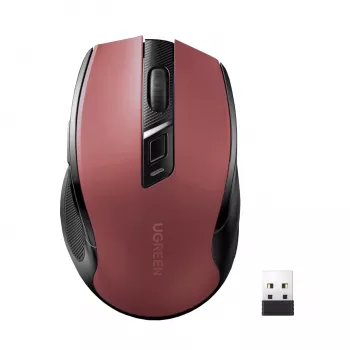 UGREEN MU006 trådlös optisk mus 2,4GHz / Bluetooth 5.0 4000 DPI - röd