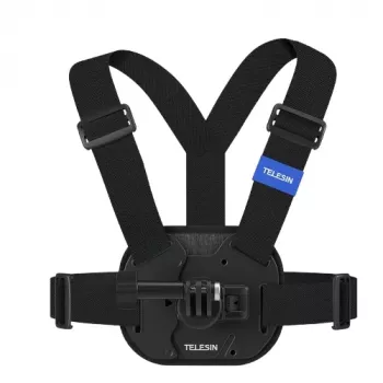 TELESIN bröstselefäste för Insta360 GoPro SJCAM DJI Xiaomi actionkameror – svart