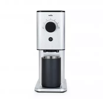 WILFA ZENSE ALUX Coffee Grinder - Conical Burr Grinder, 40 Grind Settings, Stainless Steel Burrs, 130W, Black/Aluminum