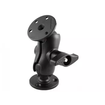 RAM MOUNTS kort dubbelledad arm med 2x D-storlek 2,25 tums kulledad rundplatta 3,68 inch