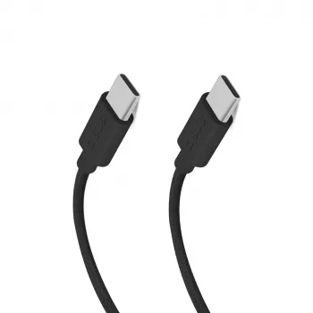SBS TECABLETISSUETCCK USB-C till USB-C flätad kabel 1,5 m 60 W PD snabbladdning och datasynkronisering – svart