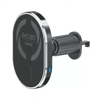 CELLY MagSafe billhållare med trådlös laddning - 15W Qi snabbladdning, ventilationshållare, 360° rotation, svart