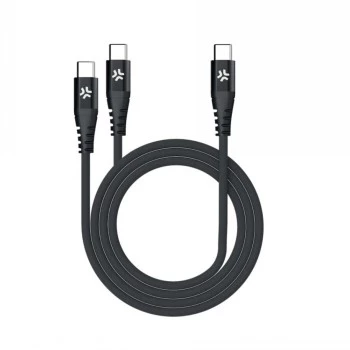 CELLY USB-C till 2 USB-C kabel 100W Power Delivery