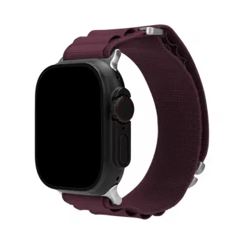 Mobilize nylonarmband – Alpine – titankontakt – för Apple 38/40/41mm – bordeaux