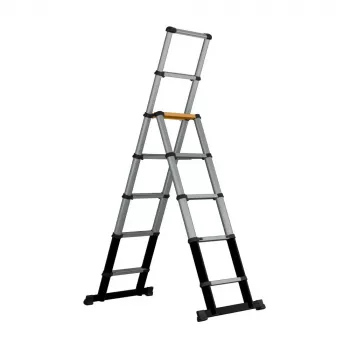 Batavia 7065240 teleskopstege 205 cm, 150 kg belastning, eloxerad aluminium, silver/svart