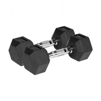 REBEL ACTIVE gummibelagda gjutjärnshantlar 2x5 kg