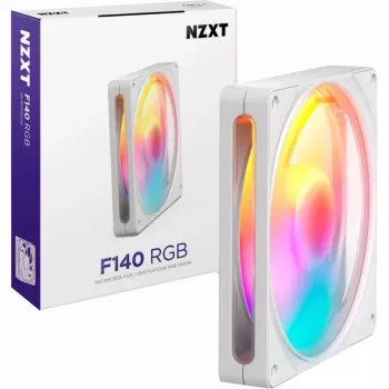 NZXT F140 RGB vit 140mm PWM-fläkt med adresserbar RGB