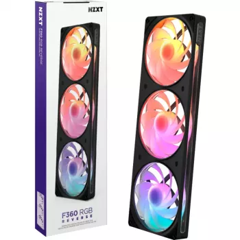 NZXT F360 RGB 360mm AIO vätskekylare för CPU, svart, reverse