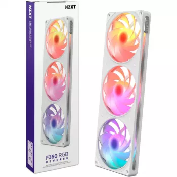 NZXT F360 RGB White Reverse 360mm AIO vätskekylare för CPU