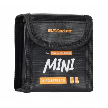 SUNNYLIFE brandsäker batteriväska för 2x DJI Mini 5/4/3 Pro / Mini 3 / Lito 1 / Lito X1-batterier
