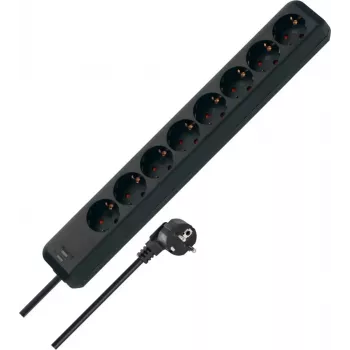 Brennenstuhl Eco-Line grenuttag 8-fack svart H05 – grenuttag