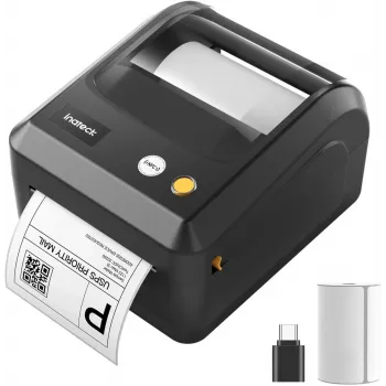 Inateck PR50 termisk direktutskriftsskrivare, 203 DPI, 170 mm/s, USB & Bluetooth, svart