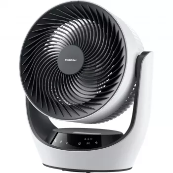 SwitchBot batteridriven smart cirkulationsfläkt med 100 hastighetslägen, 90° horisontell och 100° vertikal oscillation, Bluetooth & Wi-Fi (hubb krävs), vit