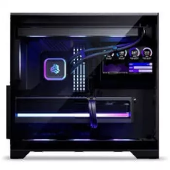 Phanteks XT V5 LCD miditower-datorchassi, ATX, 7 inch LCD, härdat glas – svart