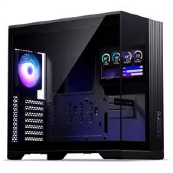 Phanteks XT V5 LCD miditower-datorchassi, ATX, 7 inch LCD, härdat glas – svart