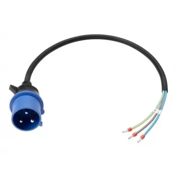 Anker SOLIX strömkabel IEC 60309 1P+N+E till öppen ände, 32 A, 60 cm, blå