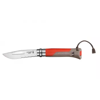 Opinel No. 08 Outdoor röd fickkniv multifunktion