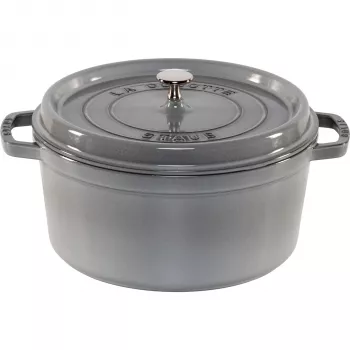 STAUB La Cocotte 28 cm rund gjutjärnsgryta, grafitgrå