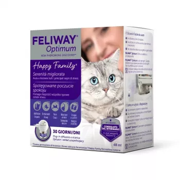 CEVA Feliway Optimum Diffuser and Refill Kit - 48 mL Pheromone Starter Set for Cats