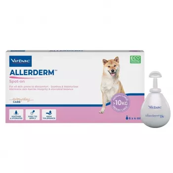 Virbac Allerderm Spot-On för hundar - dermatologiskt stöd för hudbarriären, 6 pipetter x 4 ml
