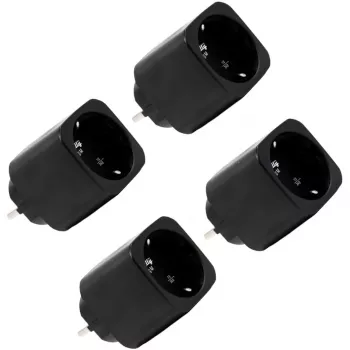 Shelly Plug M Gen3 smart plug 4-pack svart med energimätning, Wi-Fi & Bluetooth