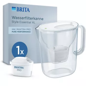 BRITA Style Essential XL vit vattenfilterkanna med MAXTRA PRO Pure Performance filterpatron