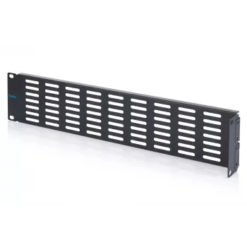 DIGITUS 2U 19-tums blindpanel med gångjärn och ventilation, svart