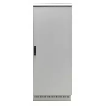 EFB Elektronik 19 inch IP55 nätverksskåp 24U 800x800 med förmonterad sockel, ljusgrå RAL 7035