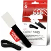 LABEL THE CABLE LTC 2610-10 återanvändbara kardborrebandsbuntband med märkfält, svart, 10-pack