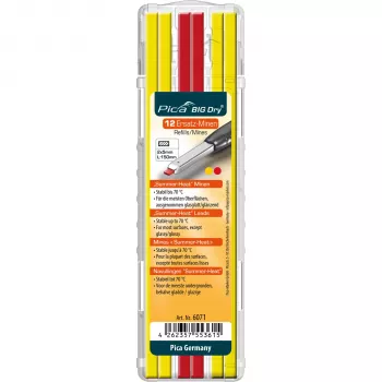 Pica BIG DRY påfyllningsstift Summer Heat Edition gul/röd (12-pack)