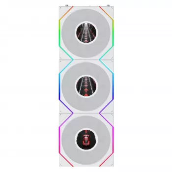 Lian Li UNI FAN TL120 LCD FLEX Wireless ARGB 120mm PWM chassifläkt 3-pack vit